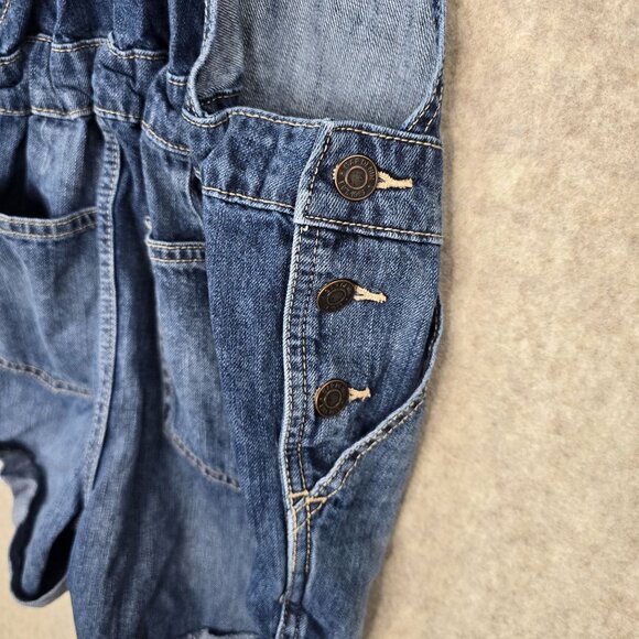 Gap Denim Maternity Overall Shorts XS Blue Cotton - Picture 5 of 6